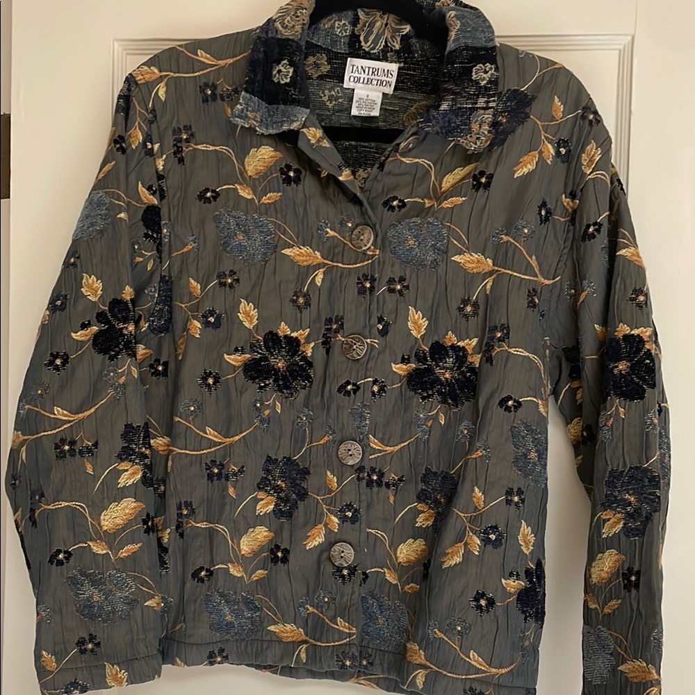 Tantrums Collection Blue and Gold Patterned Jacket